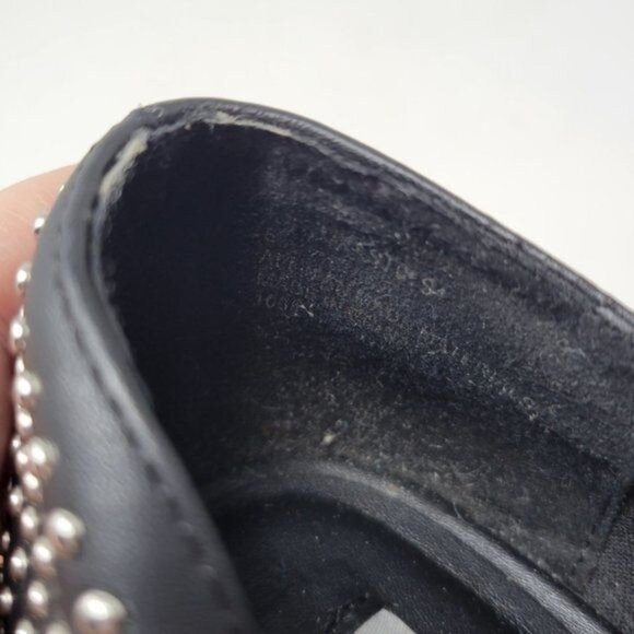 Steve Madden Kast Studded Loafer Flat Black Silver - Picture 6 of 9